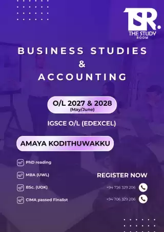 Edexcel Olevel (IGSCE) group classes for Business Studies and Accounting