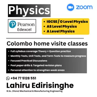 Edexcel Physics Home Visit Classes in Colombo | IGCSE, AS & A Level