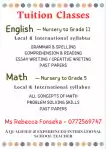 English and Maths Tuition