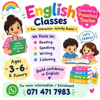 English Classes for 3-6 year kids