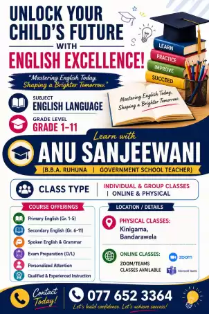 English classes for grade 1-11