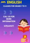 English Classes for Grade 1 to 11