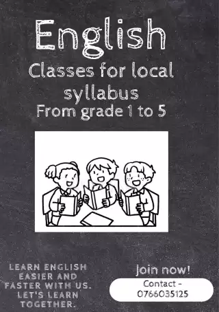 English classes for grade 1 to 5 students