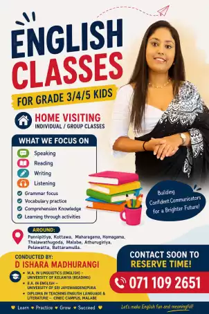 English Classes for Grade 3/4/5 Students