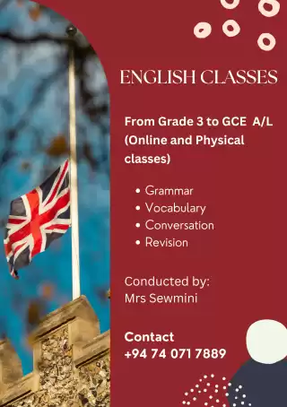 English classes for Grade 3 to GCE O/L