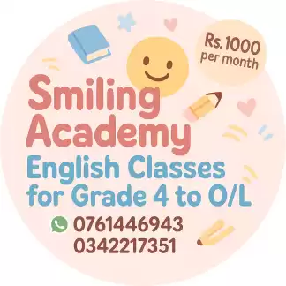 English classes for grade 4 to O/L Only Rs.1000 for a month