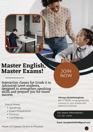 English classes for Grade 6 to Advanced Level students