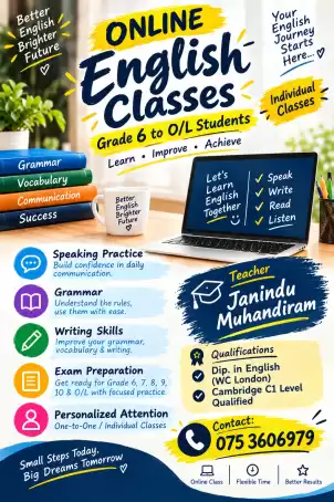 English classes for grade 6 to OL students