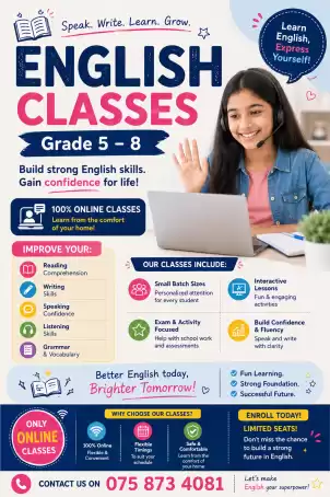 English classes for grades 5-8