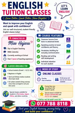 English classes for kids grade 1-11