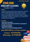 English Classes for only 850 per 2 hours