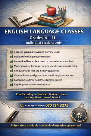 English Classes from grade 6-11