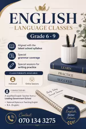 English Classes from grade 6-9