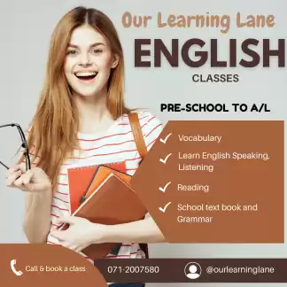 English Classes from Pre-school to A/L