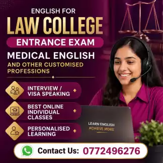 ENGLISH FOR LAW COLLEGE ENTRANCE EXAM, MEDICAL ENGLISH AND OTHER