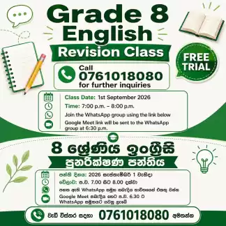 English grade 8 revision class
