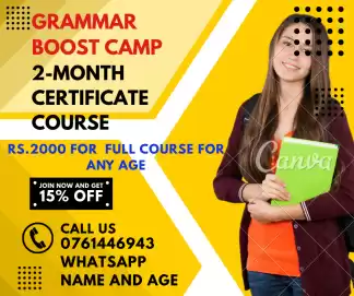 English Grammer boost camp for any age CERTIFICATE COURSE