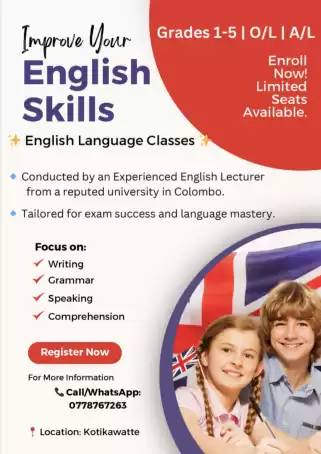 English group classes in Kotikawatte Grade 1-A/L