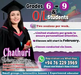 English Language Classes from Grade 3-O/L