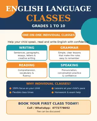 English Language Individual Class for Grade 1 - 10