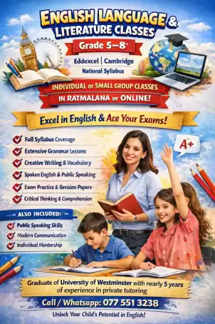 🌟 ENGLISH LANGUAGE & LITERATURE CLASSES (Grade 1-8) 🌟 Edexcel | Cambridge | National Syllabus