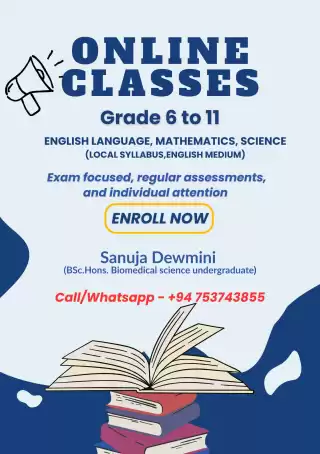 ENGLISH LANGUAGE, MATHEMATICS AND SCIENCE. ENGLISH MEDIUM ONLINE CLASSES.