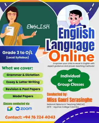 English Language Online - Grade 3 To O/L (Local Syllabus)