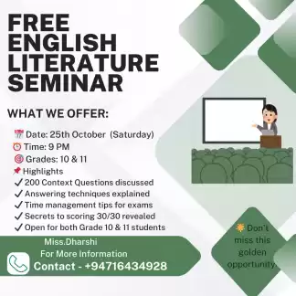 English literature 2025/2026 OL batch Free Seminar