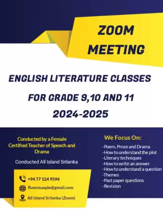 English literature classes for grade 10 & 11