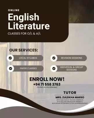 English Literature classes for O/L and A/L