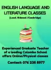 English Literature classes Grade 6 to 11