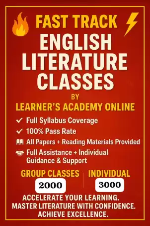 English literature fast track session for 2026 O/L