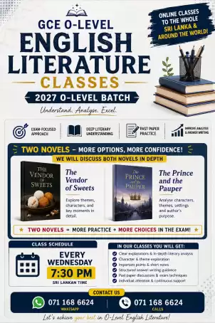 English literature for 2027 O/L