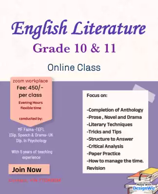ENGLISH LITERATURE FOR GRADE 10 AND 11