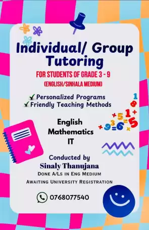 English, Mathematics, ICT Classes (English/Sinhala Medium)