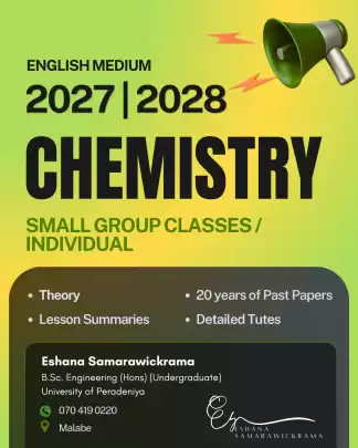 ENGLISH MEDIUM CHEMISTRY CLASS