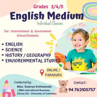 ENGLISH MEDIUM CLASSES - Cambridge & Edexcel Syllabus (Grades 3, 4 & 5)