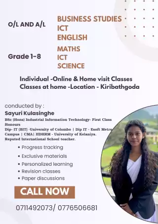 ENGLISH MEDIUM CLASSES - INDIVIDUAL - ONLINE AND CLASSES AT HOME