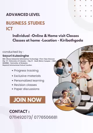 ENGLISH MEDIUM CLASSES - MATHS , SCIENCE , ICT AND ENGLISH