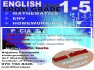 English medium grade 1-5 Mathematics,  Env, homework help, home visits