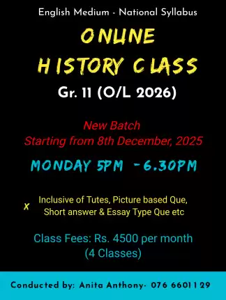 English Medium - History Class- Gr. 11
