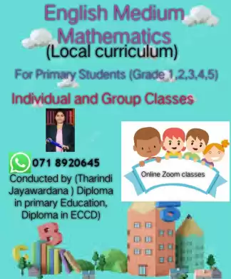 English medium Mathematics for primary students