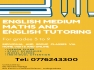 English medium Maths and english tutoring For grades 3 to 9.