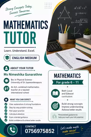 English Medium O/L Mathematics Classes (Local and Edxcel curriculums)