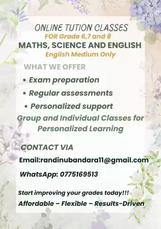 ENGLISH MEDIUM ONLINE CLASSES