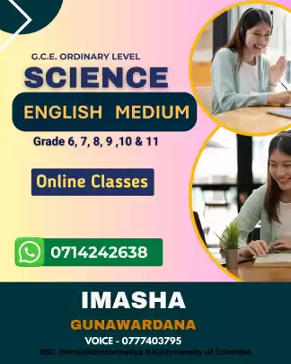 English medium science classes for Grade 6 to 11