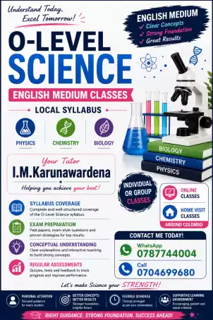 ENGLISH MEDIUM SCIENCE CLASSES FOR GRADE 9-11