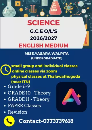 English Medium Science O/L and grade 6-9 (online)