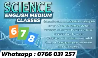 ENGLISH MEDIUM SCIENCE ONLINE CLASSES FOR 6,7,8 GRADES