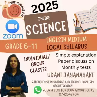 English medium Science Online/ Physical (around Rambukkana)